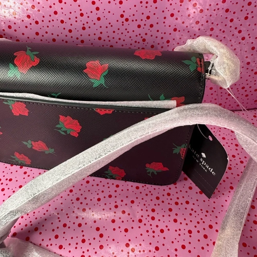 Kate Spade  Madison Rose Toss Printed Small Flap Crossbody NWT